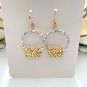 Silver and gold sparkly earrings